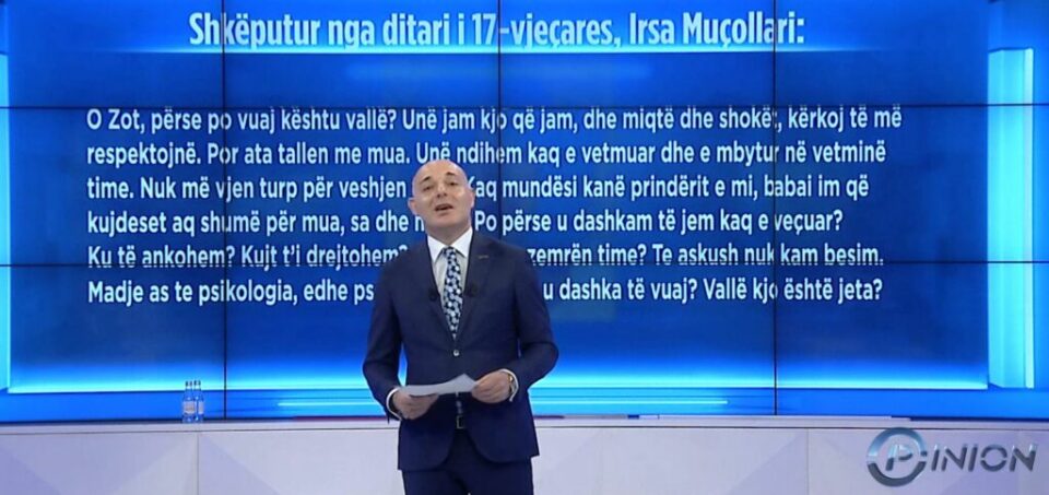 “O Zot përse po vuaj kështu vallë”, Fevziu lexon i prekur ditarin e 16-vjeçares që i dha fund jetës: Një nga letrat më të trishtueshme..