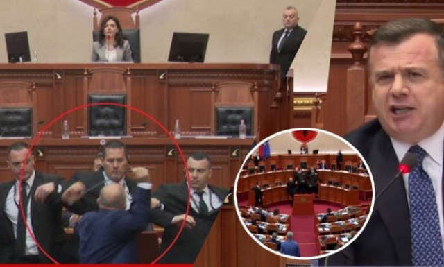 E pazakontë/ Deputeti heq rripin e pantallonave që të godasë ministrin (VIDEO)